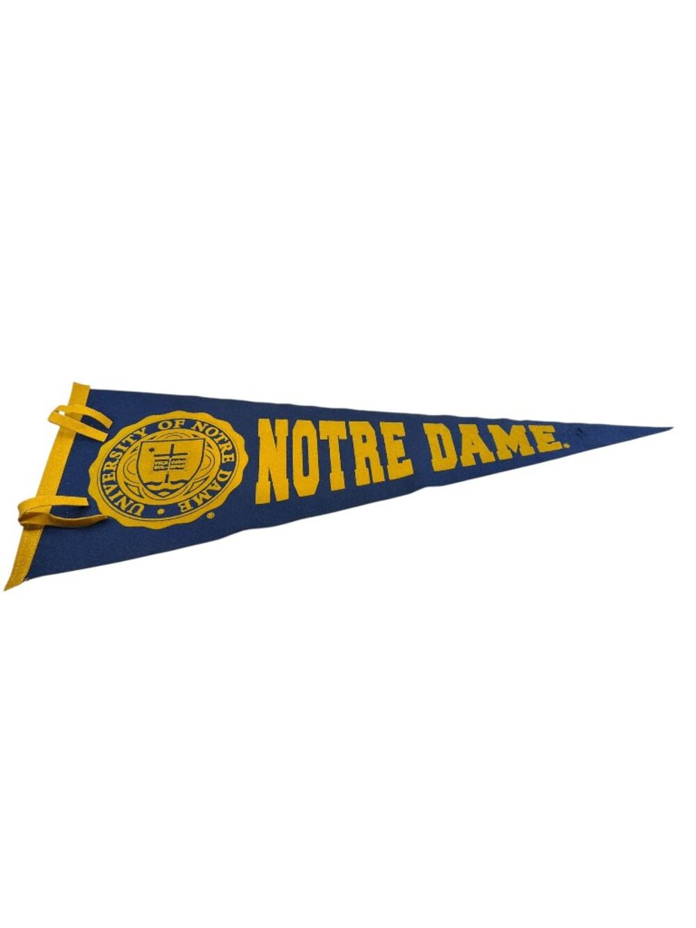 Vintage Blue University Notre Dame Fighting Irish Pennant Banner Felt Wool 29"